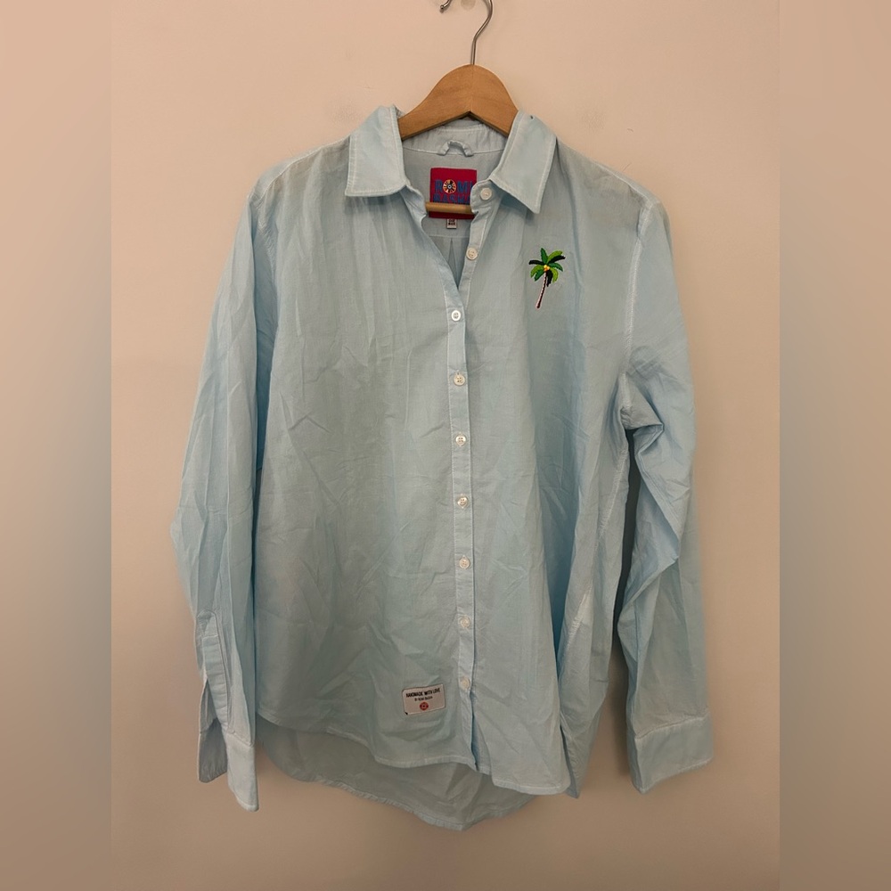 Romi Basha Cotton Button Down Palm Tree